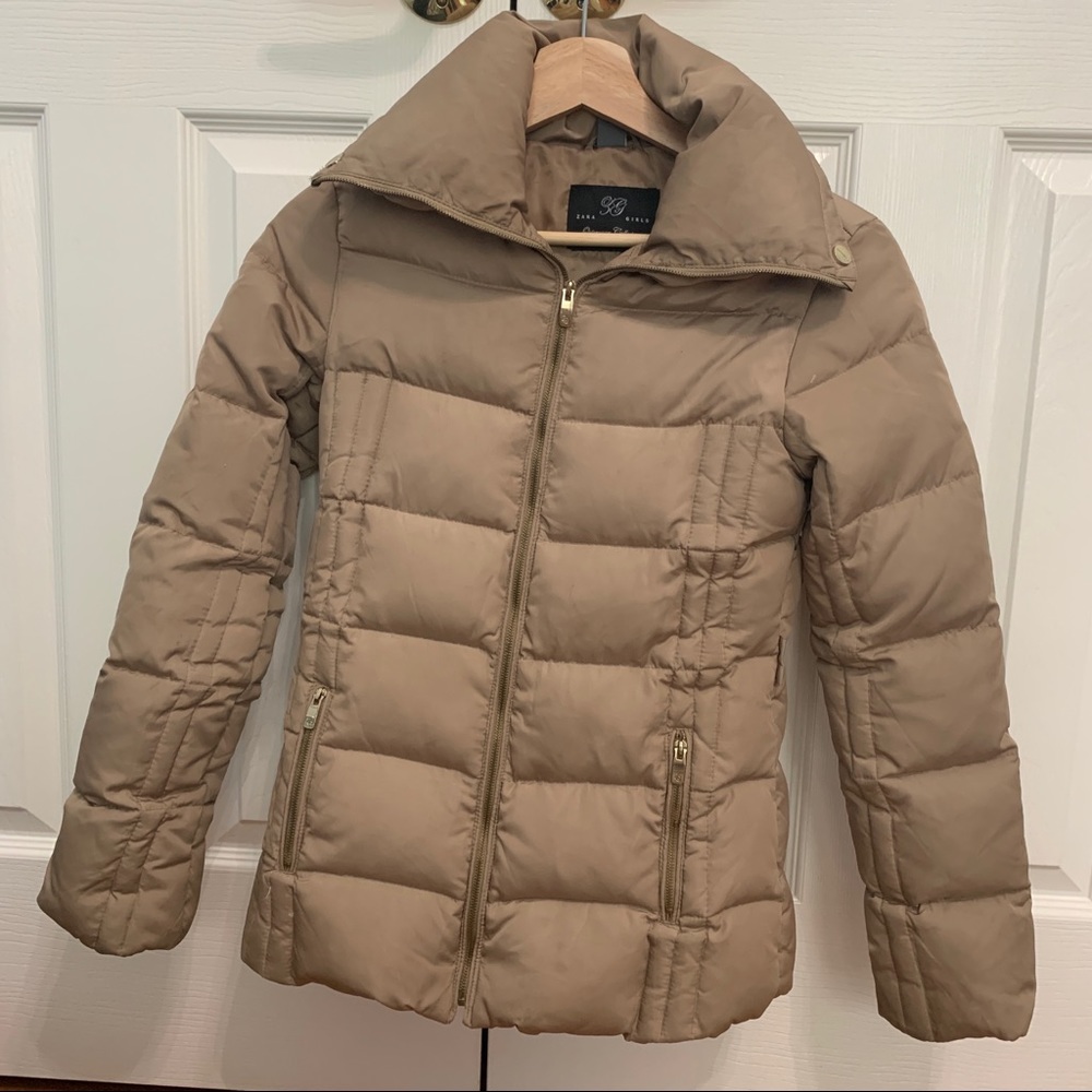 Zara Kids 11-12 Winter Puffer Jacket Golden